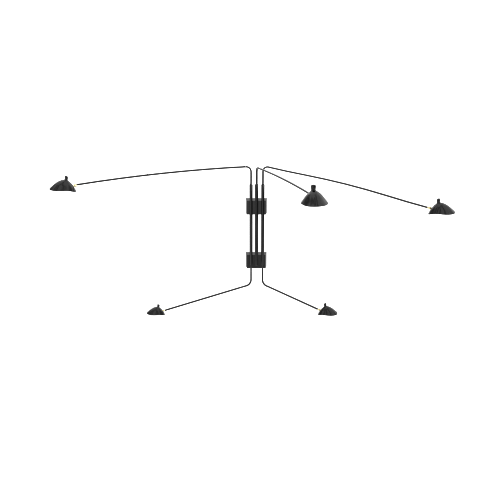 FIVE-ARM ROTATING WALL SCONCE